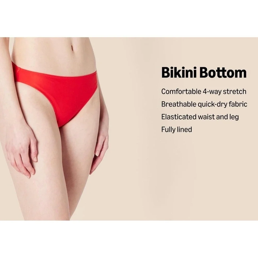 Amazon Essentials‎ Womens Classic Bikini Swimsuit Bottom Coral Pink Large